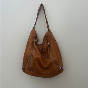 Marc by Marc Jacobs Brown Leather Hobo Bag with Zip Details - Women